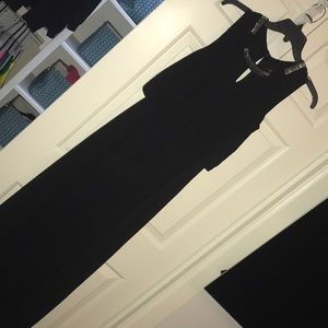 SL Fashions Black Chiffon Maxi Dress